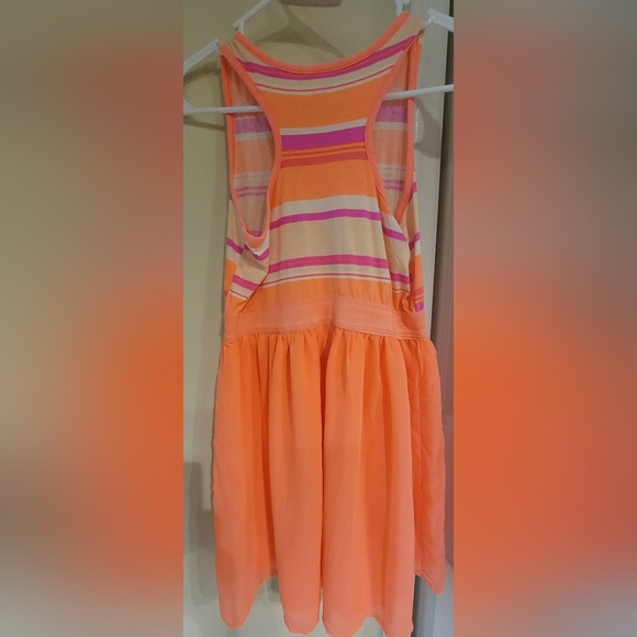 Orange and Pink Striped Kids Dress - Picture 1 of 3